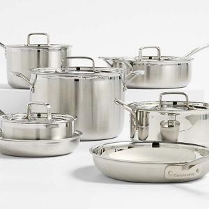 Cuisinart MultiClad Pro 12-Piece Tri-Ply Stainless Steel Cookware Set + Reviews | Crate & Barrel