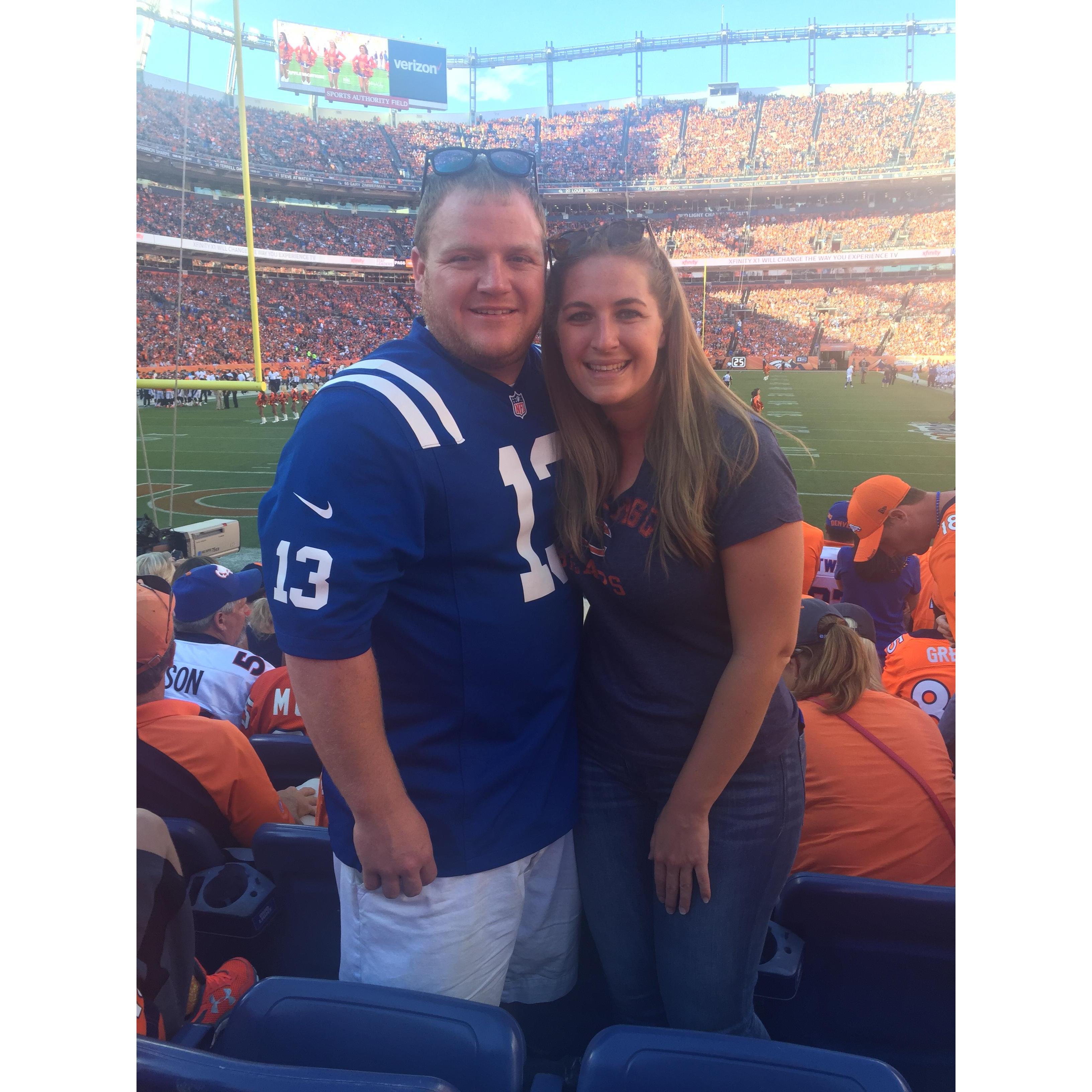 Colts, Broncos game in Denver. Still rocking my Bears gear!