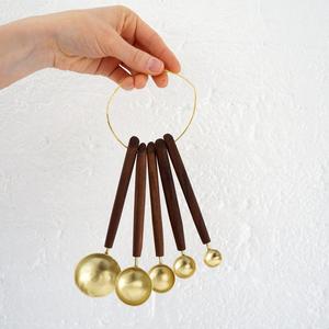 Brass + Wood Measuring Spoon Set