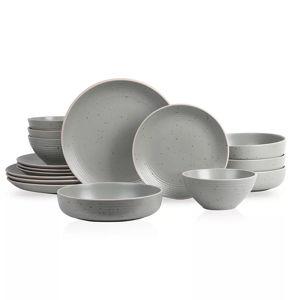 Stone Lain Lauren Stoneware 16-Piece Dinnerware Set-Green