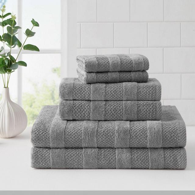 6pc Quick Dry Bath Towel Set Gray - Cannon