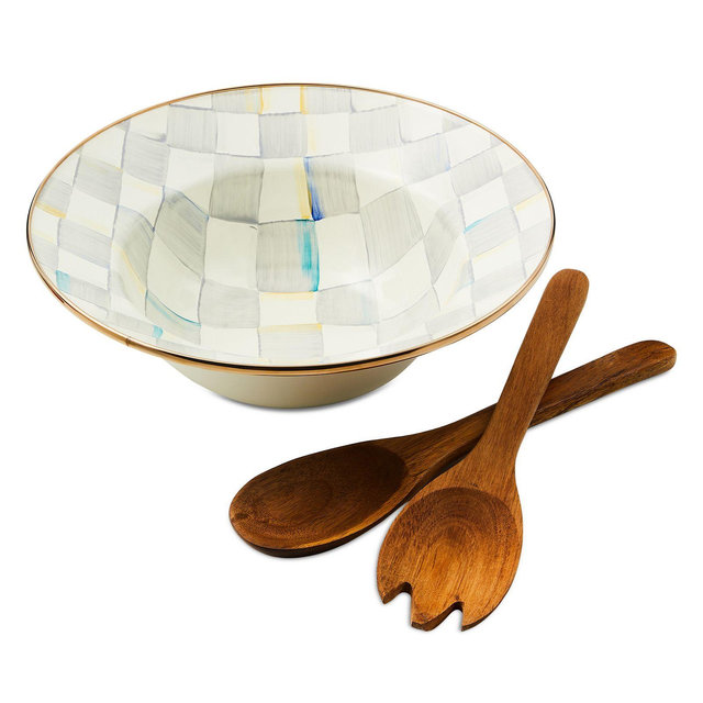 Mackenzie-Childs Sterling Check® Salad Serving Set