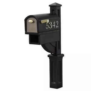MailMaster Hudson Resin Overpost Mailbox and Post Combo Black Onyx