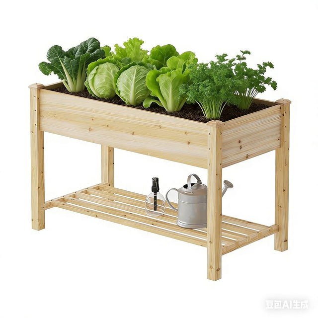 PULIJIAJU Wooden Raised Garden Bed, Planter Box with Legs, Raised Planter -Grow Herbs and Vegetables Outdoors – Naturally Rot-Resistant - Unmatched Strength Lasts Years (Natural-M)