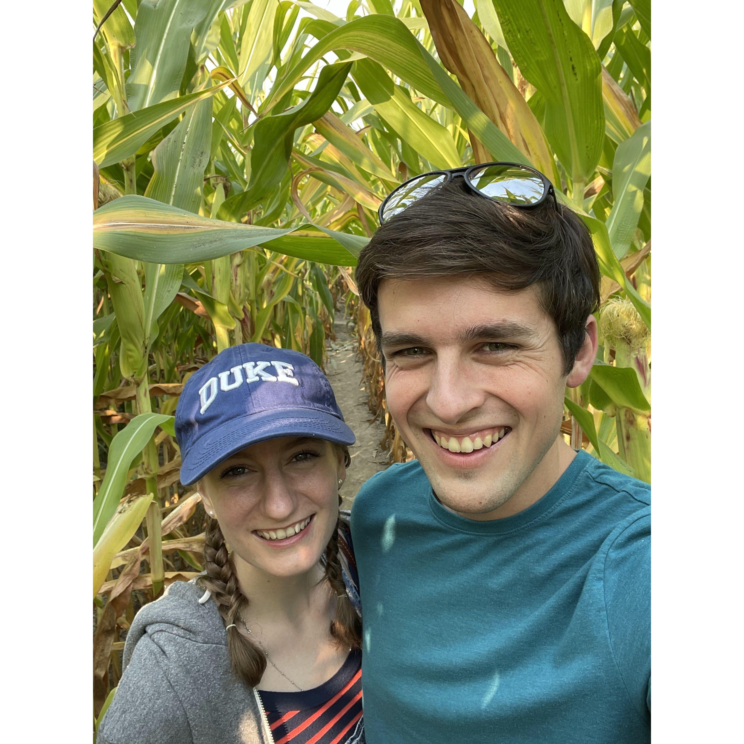 Going back to Elizabeth's midwestern roots to navigate through a corn maze - October 2022, Snohomish, WA