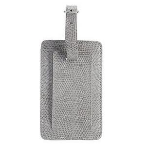 Mckenna Leather Luggage Tag - Gray