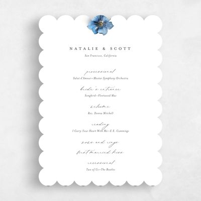Blue Scalloped Wedding Program - Spiga