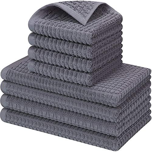 8Pack Kitchen Dish Towels ,100% Cotton Dish Cloths, Super Soft,Super Absorbent And Quick Drying Anti Odor,Very Suitable For Kitchen Cooking And Cleaning Kitchenware Washing,Drying Dishes Dish Towels