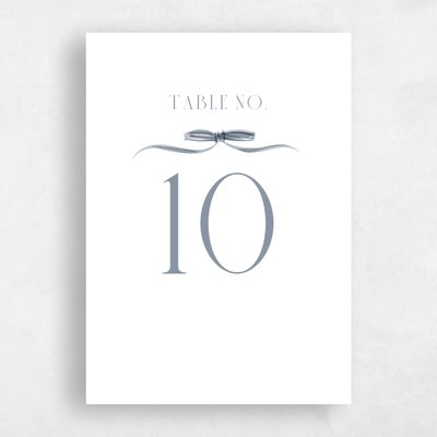 Dusty Blue Wedding Table Number - Brienno