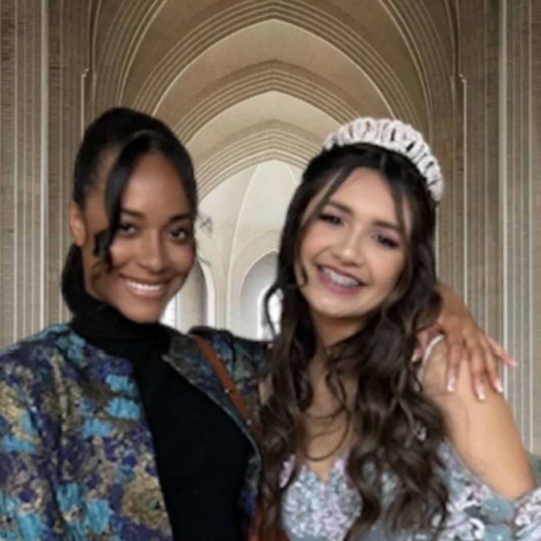 Aliyah celebrating Alyssa’s quinceañera.