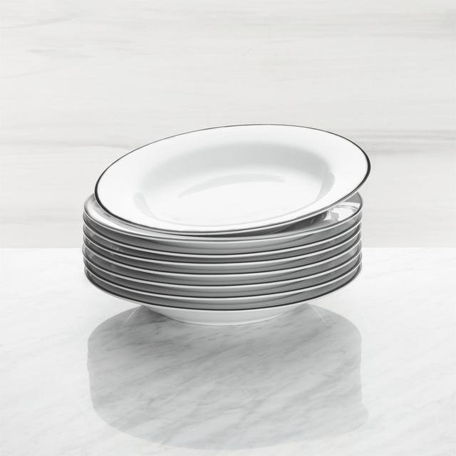 Aspen Black Band Low Bowls, Set of 8