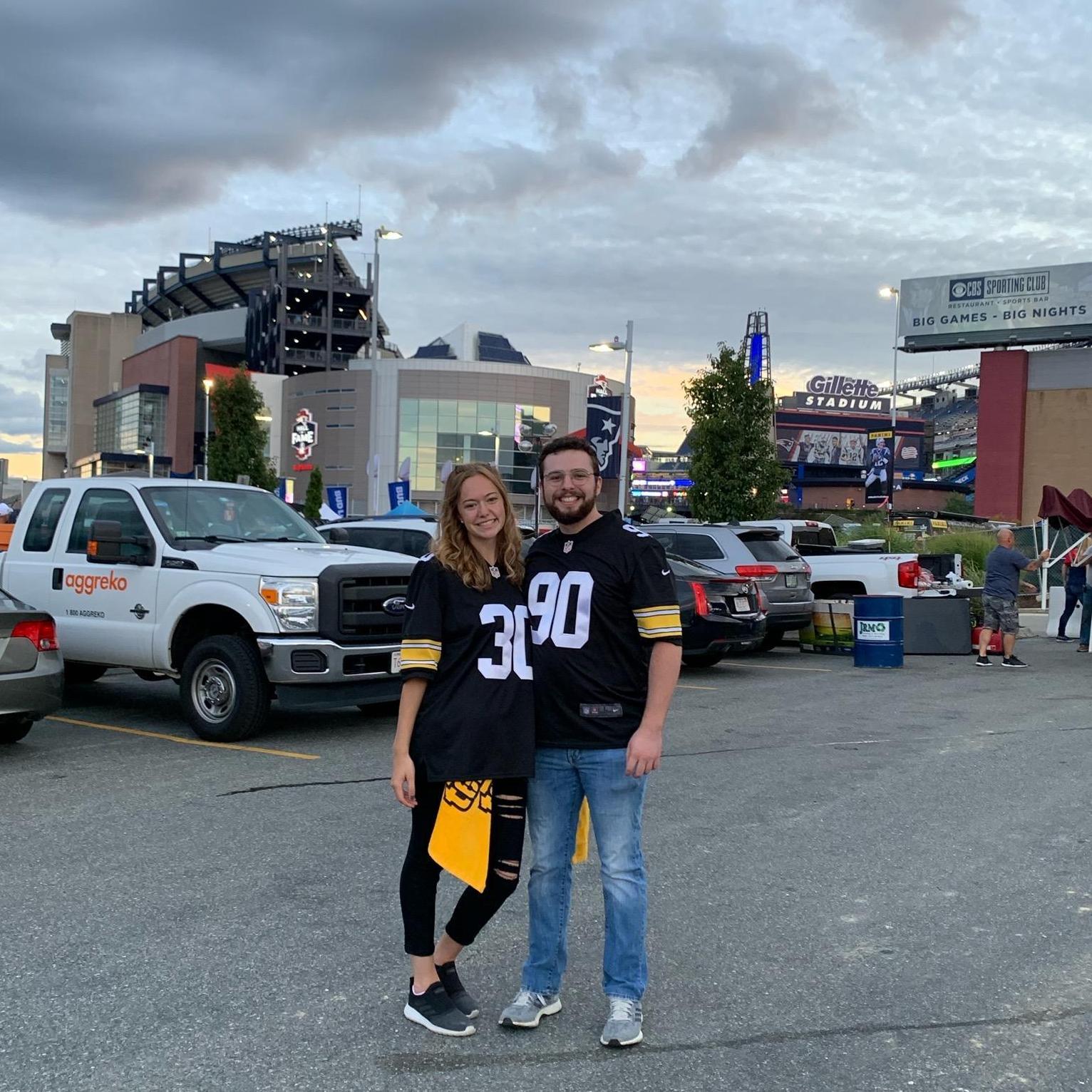 Despite living in Pittsburgh for four years and frequenting Heinz field, it took moving to Boston for Katie to see a Steelers game.