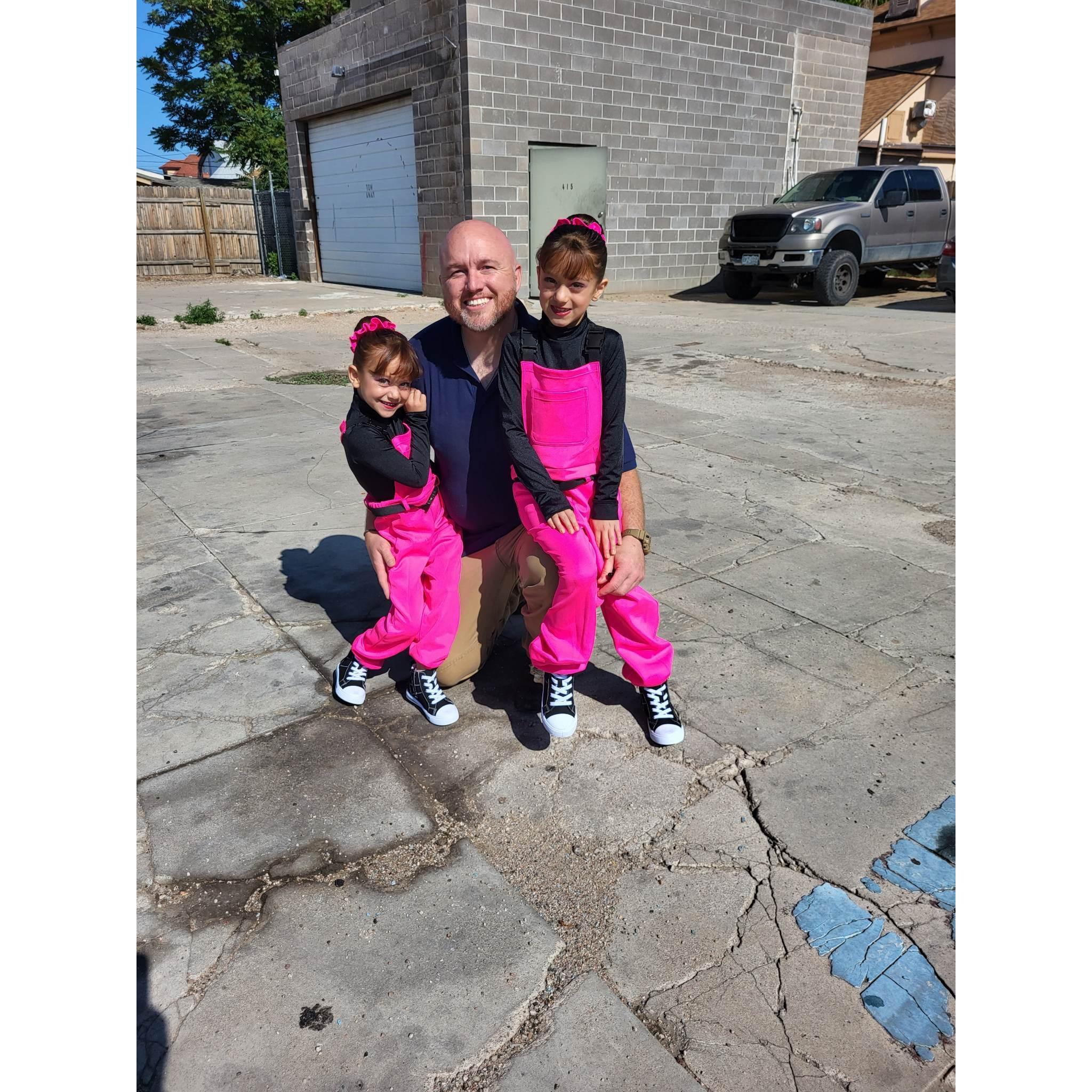 Girls visit on dance rehearsal day.