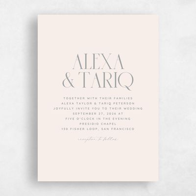 Linen, Beige Wedding Invitation - Seibel Type