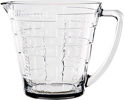 Palais Glassware Glass Liquid Measuring Cup - Up to 4 Cups - Markings Will Never Wash Off (Clear)