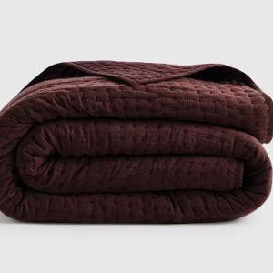European Linen Cotton Stitch Quilt in Espresso