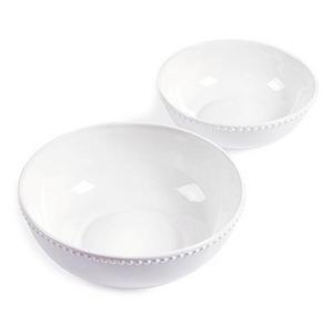Tabletops Unlimited® Beaded Serving Bowls in White (Set of 2)