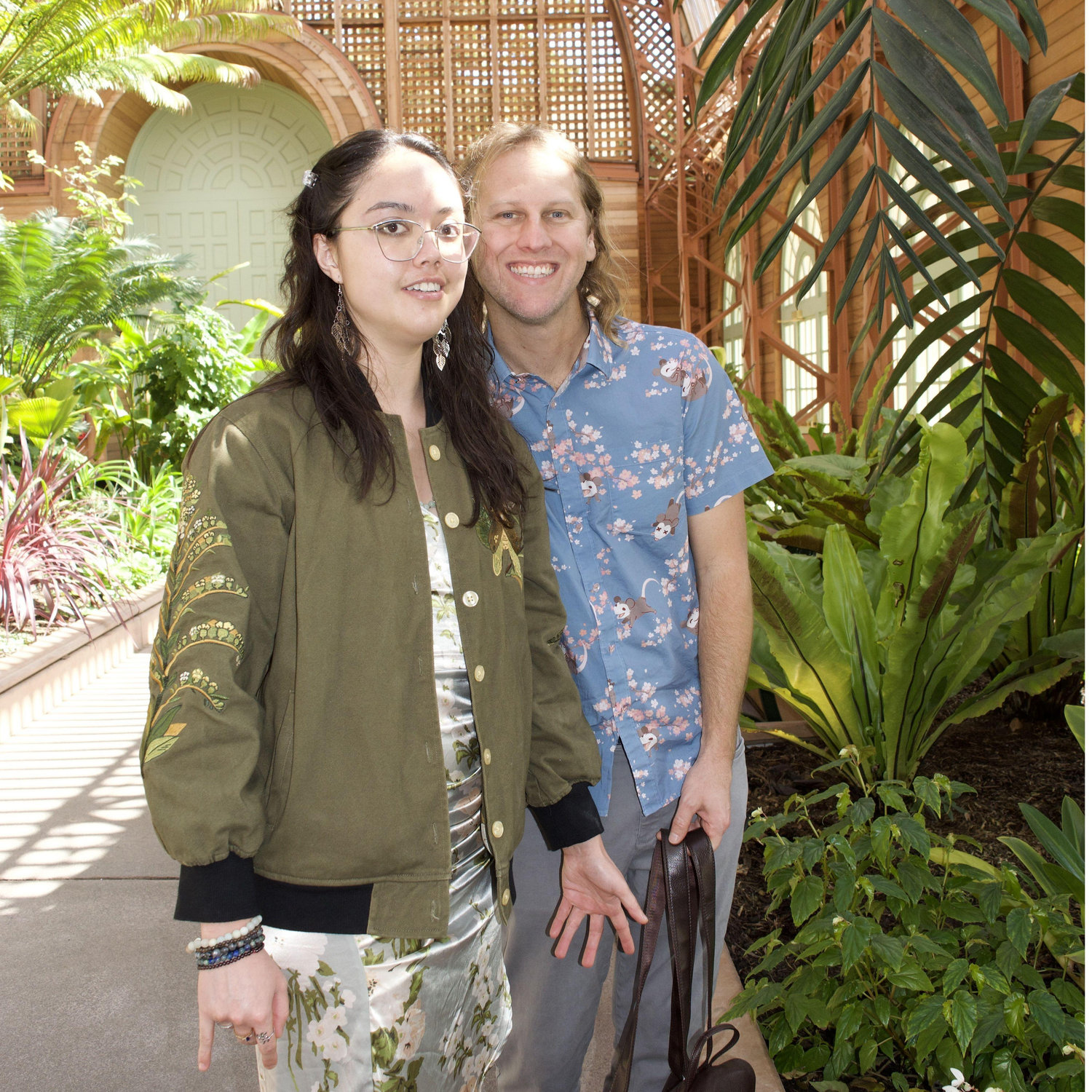 Mitchell's first time in the Botanical Building! Nides was practicing with the flash