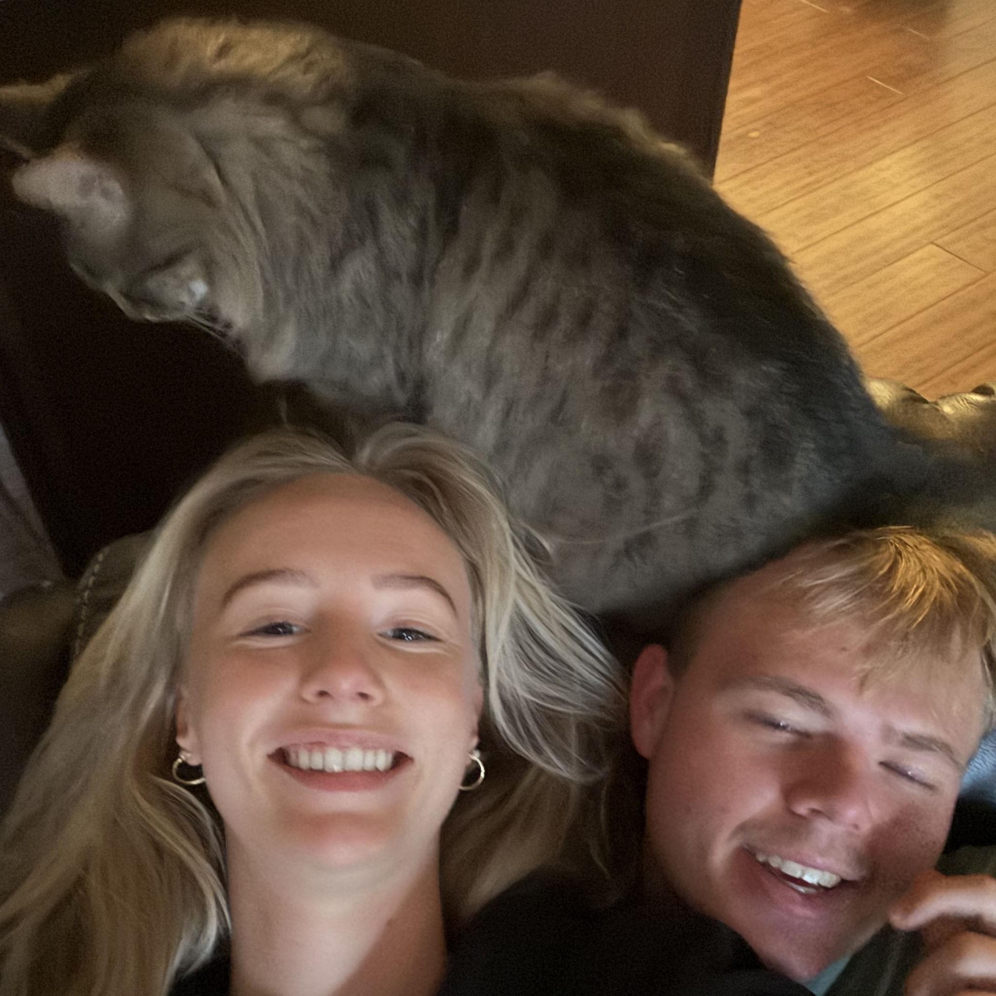 Fletcher immediately bonded with Stellas diva of a cat Luna.