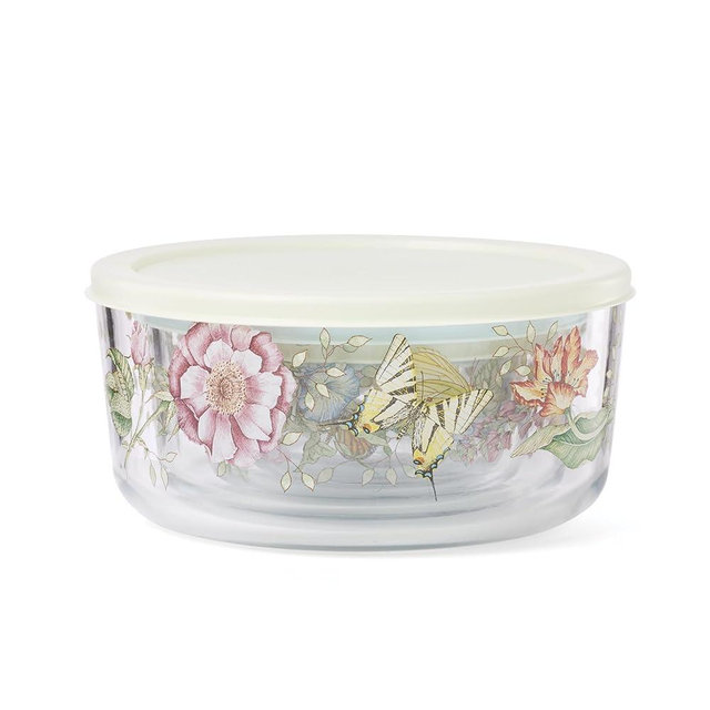 Lenox 897944 Butterfly Meadow Glass Food Storage Containers With Lids, Set Of 4