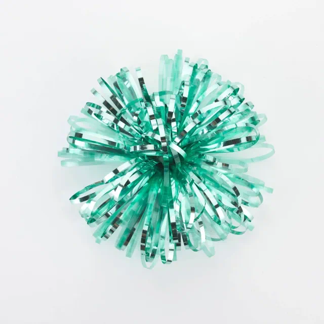 Bows And Sparkles 5" Tinsel Pom Gift Bow Green