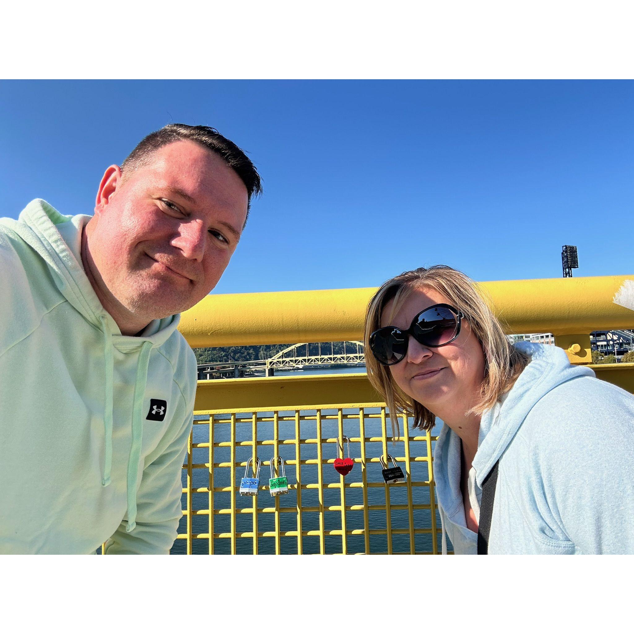 Our lock on the Clemente Bridge