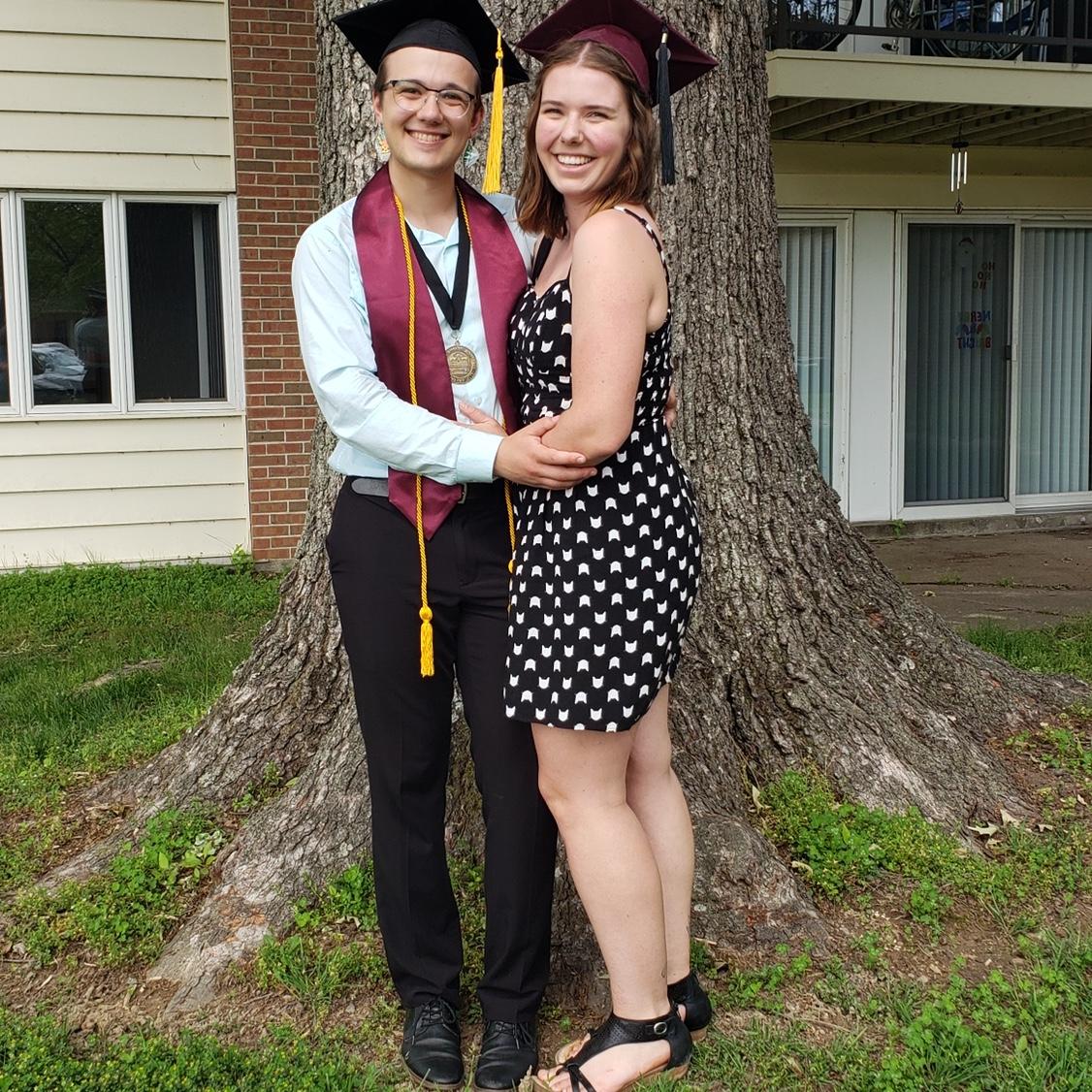 Graduating from SIUC in 2023. Caleb with his bachelors in Psychology, Leah with her masters in Forestry.