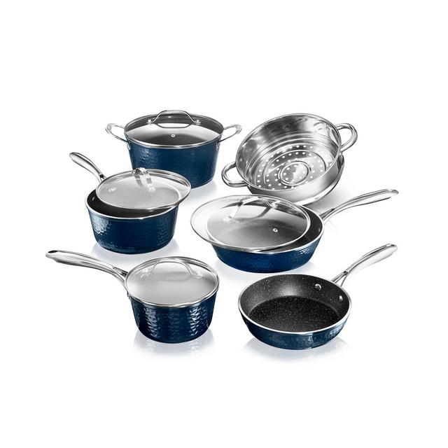 Granite Stone Diamond Hammered Aluminum Diamond Infused Nonstick 10-Pc. Cookware Set, Created for Macy's