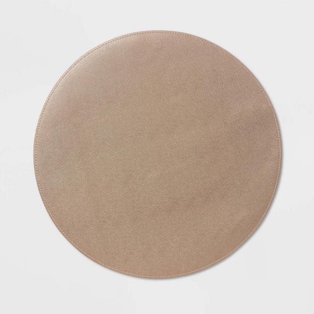 15" Round Pebble Fauz Leather Charger Bronze - Threshold™