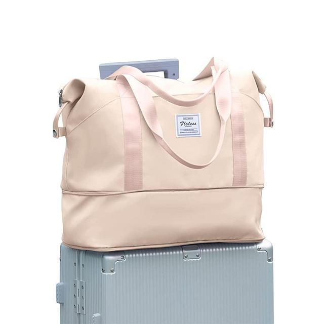Large Travel Tote Bag, Waterproof Expandable Duffel Gym Tote Bag,Weekender Carry On Overnight Bags for Women with Trolley Sleeve Wet Pocket,travel duffel bags