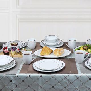 Lorren Home 50-Piece New Bone China Scarlet Dinnerware Set, Service for 8