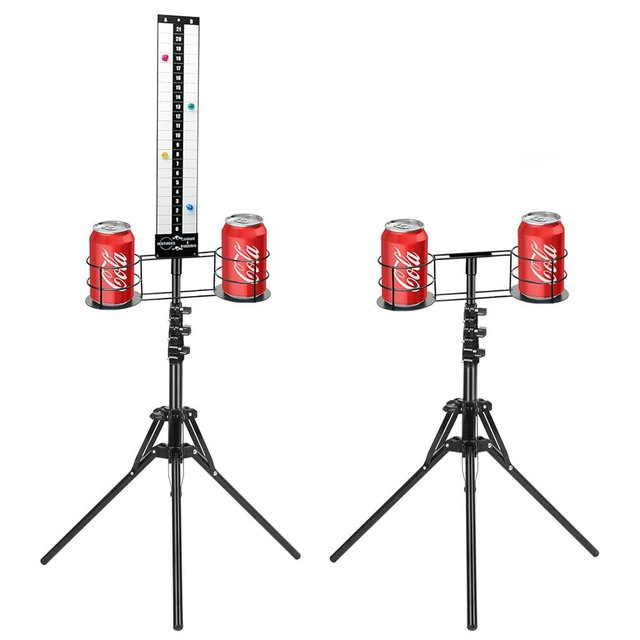 Hestiasko Cornhole Scoreboard 2 Sets, Metal Magnetic Cornhole Score Keeper with Drink Holder, Easy to Assemble, Score Tracking, Perfect Score Tracking Accessory for Outdoor and Patio Games