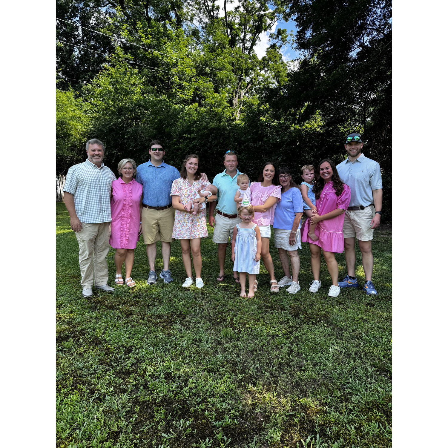 First Pugh family photo and meeting Georgia and Spencer Lee in Corinth, MS for Lyle's first birthday party