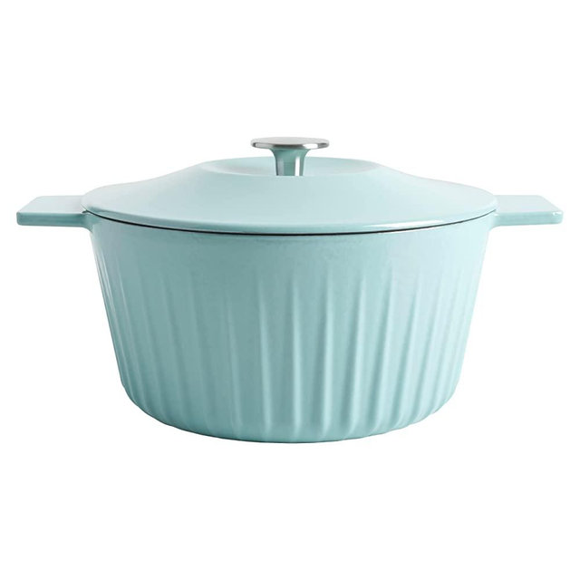 Martha Stewart Eastholm 5 QT Enamel Cast Iron Dutch Oven, Martha Blue
