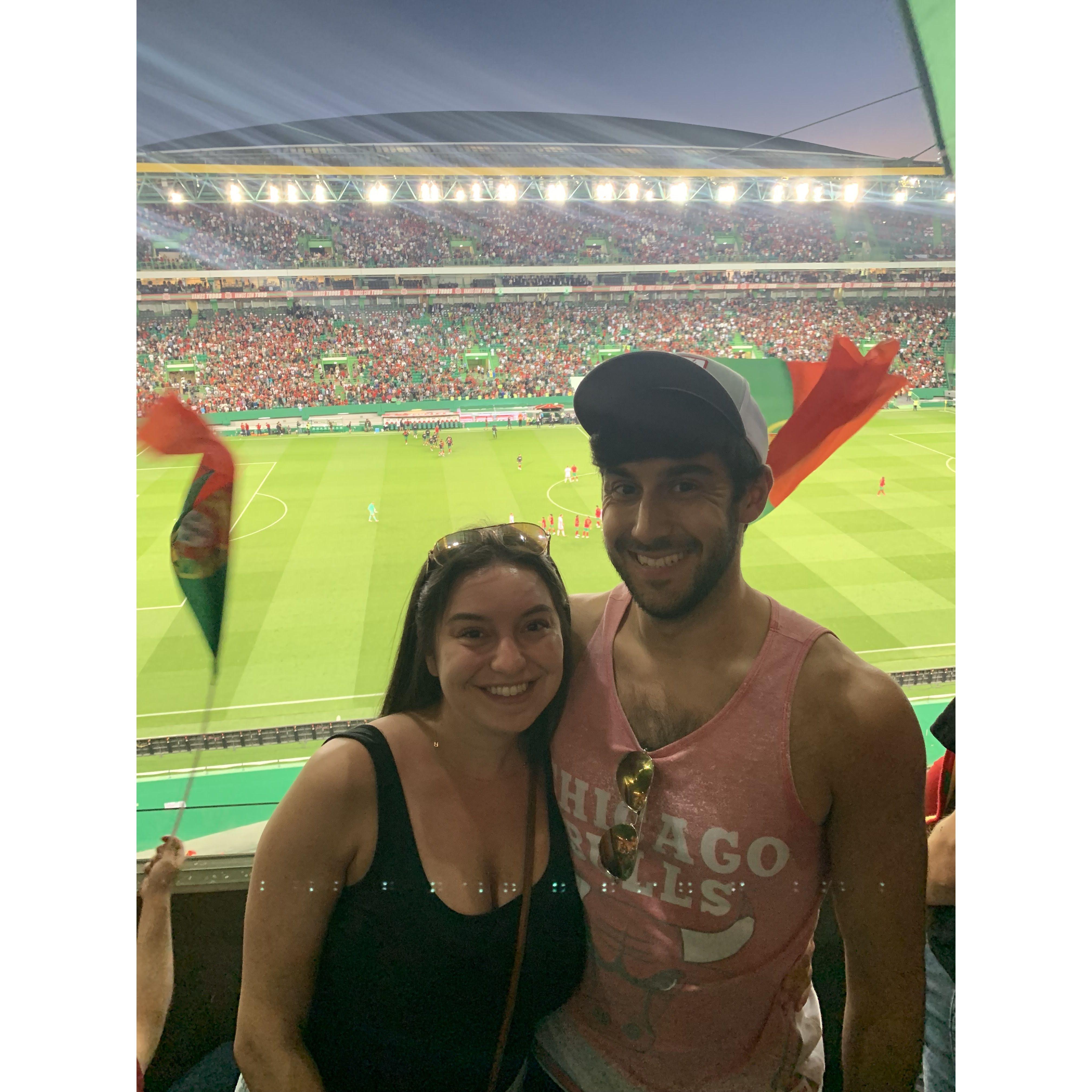 Molly surprised Jake with tickets to a soccer game in Portugal & Cristiano Ronaldo played!