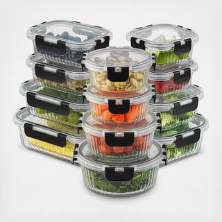 Fluted 24-Piece Food Storage Container Set with Lid