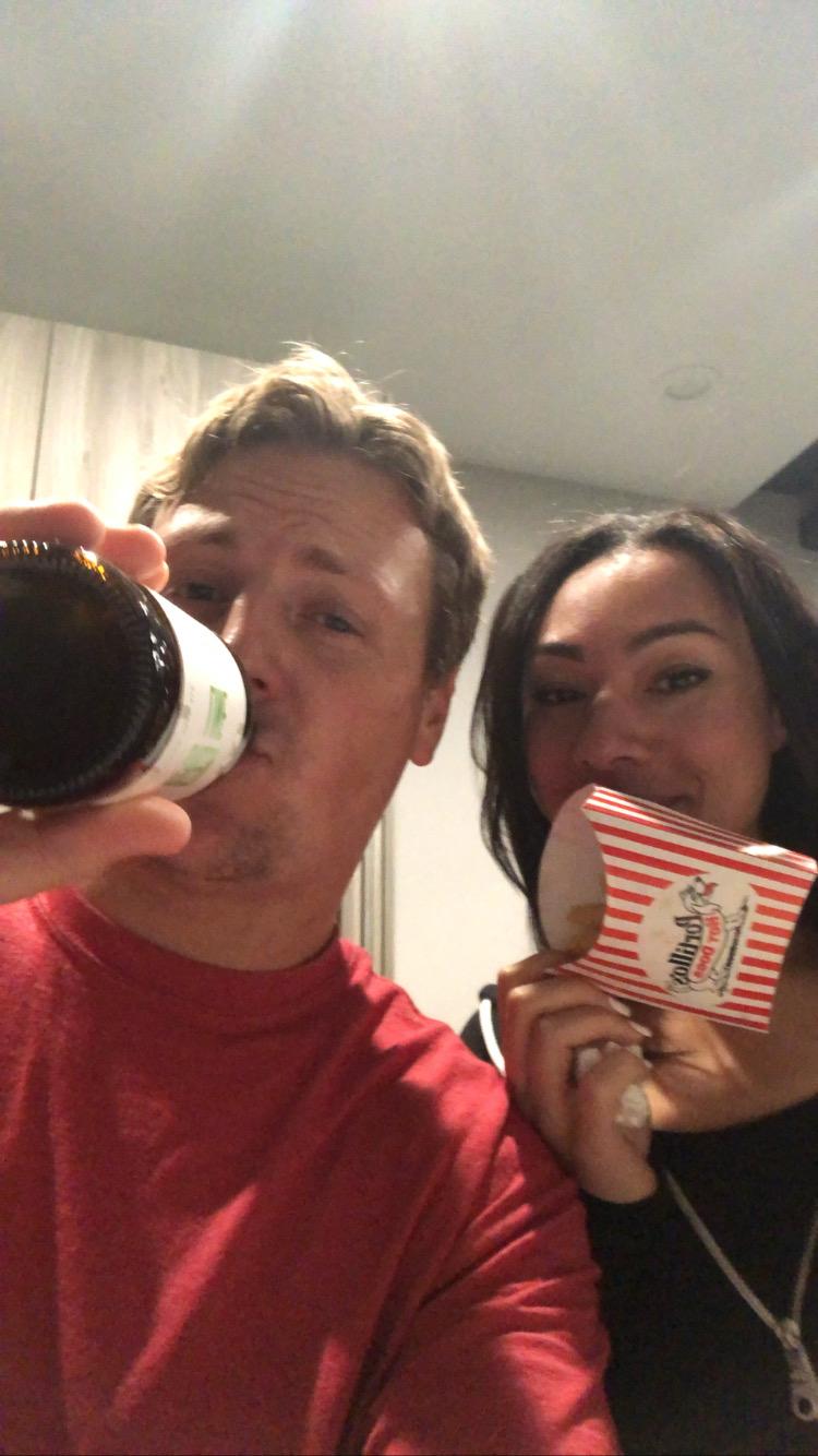 Early-stage in their relationship during quarantine  2020 when they drank plenty and ate lots of portillos.
