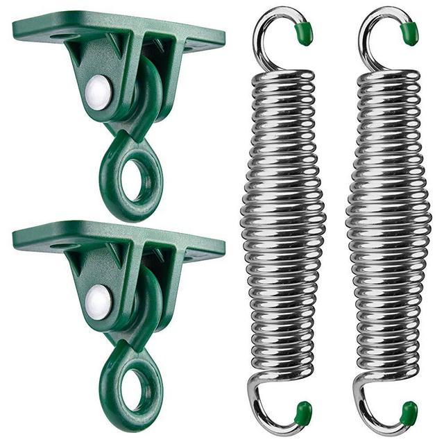 SwingMate Porch Swing Hanging Kit - 750 Lbs Capacity, with Heavy-Duty Suspension Swing Hangers, Safe for Hammock Chairs or Ceiling Mount Porch Swings - Rust Resistant Springs (Chrome)