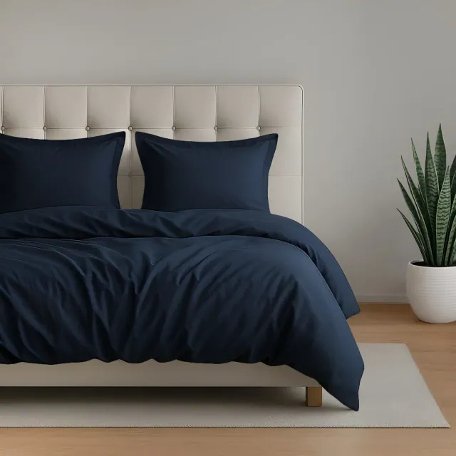 American Soft Linen Luxury Ultra Soft 100% Cotton Sateen Weave Solid Duvet Cover Set - Includes 1 Duvet Cover & 2 Pillow Sham Set