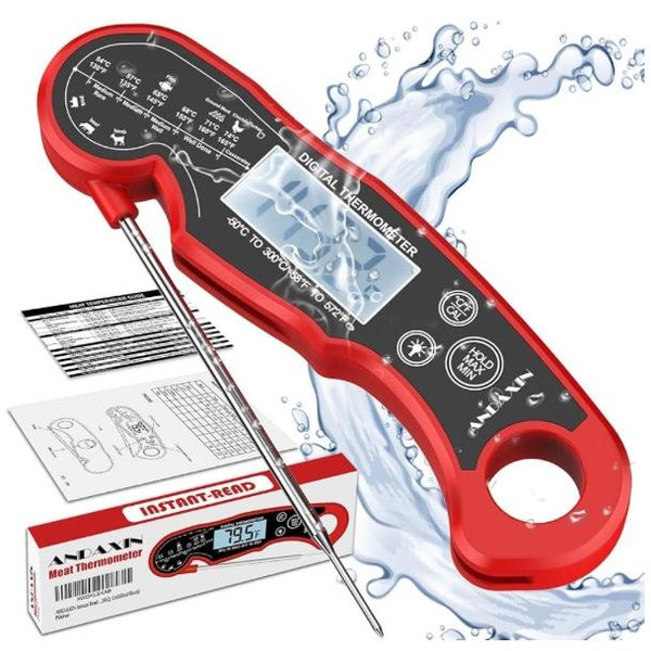 Alpha Grillers Meat Thermometer Digital - Instant Read Food Thermometer for Cooking Grilling Air Fryer Griddle Probe Kitchen Gadgets Essentials BBQ Accessories Grill Gifts for Men Him Dad Birthday