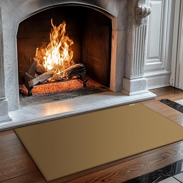 Hearth Rugs for Fireplaces Fire Resistant,42x24 inches Fireproof Fireplace Mat Hearth Area Rug, Fire Retardant Hearth Pad for Wood Stove Fireplace Brown