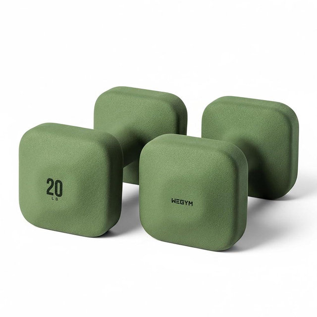 WeGym SafeGrip Square Dumbbells with Anti Slip Handles, Aesthetic Free Weights for Home Workouts, Stable Design Prevents Rolling during Floor Exercises