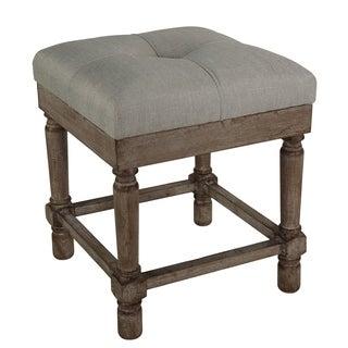 Cortesi Home Kalmus Square Ottoman Stool 19" High, Beige Fabric