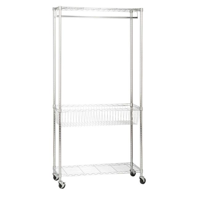 Honey-Can-Do Rolling Laundry Station Silver