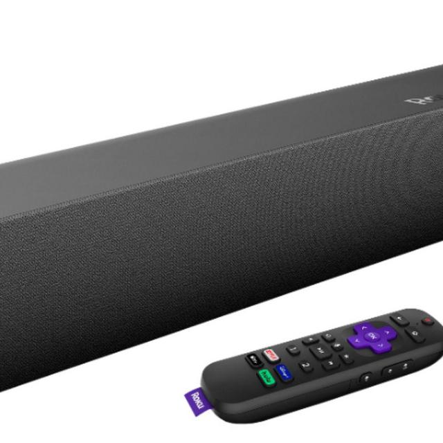Roku Streambar Pro - 4K/HD/HDR Streaming Media Player & Cinematic Sound, All In One, includes Voice Remote - Black