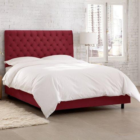 Hartwell Upholstered Panel Bed by Willa Arlo Interiors - Cal King, Berry