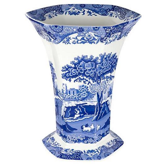 11" Italian Porcelain Vase, Blue | One Kings Lane