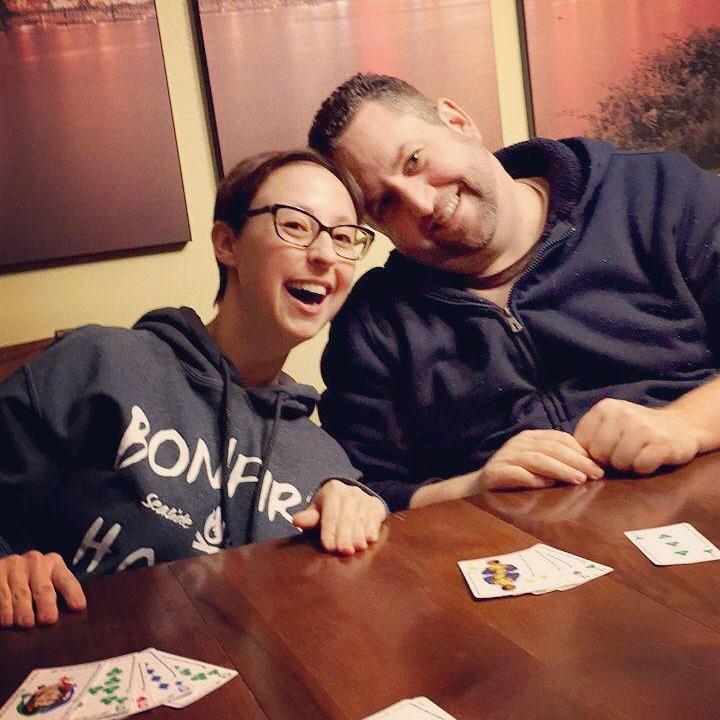 Playing cards with Paige and Patrick!