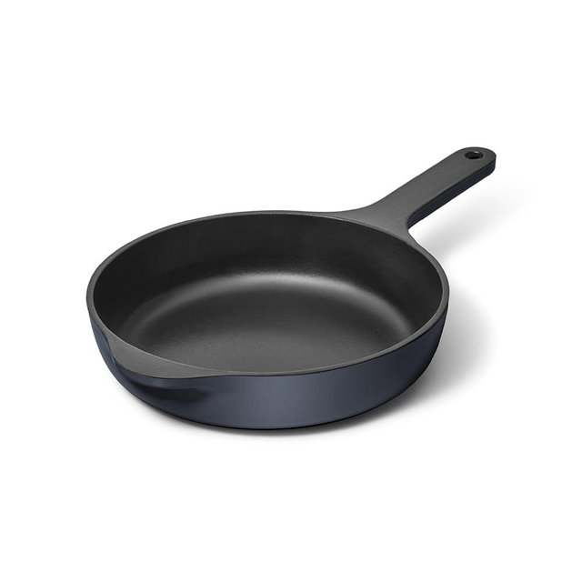 Caraway Cast Iron Skillet - 8” Enameled Cast Iron Pan With 3 Layer Enamel Coating - No Seasoning Required - Compatible With All Stovetops - Free From Forever Chemicals - Midnight Blue