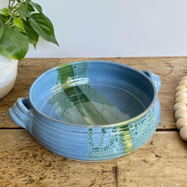 Pottery Baking Dish pottery handmade bakeware Blue ceramic bakeware Blue pottery baker ceramic Coastal ceramic casserole boho birthday gift